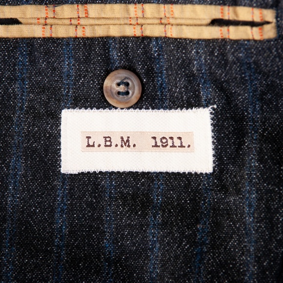 LBM 1911 Charcoal Grey Striped Slim Fit Blazer 46R - Picture 3 of 5